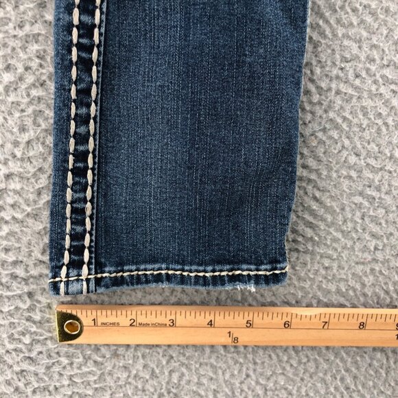 Silver Jeans Womens 26 Suki Mid Capri Blue Fluid Denim Contrast Stitch Stretch - Picture 12 of 13